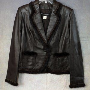 BIANCA NYGARD Genuine Leather Dk. Brown Blazer